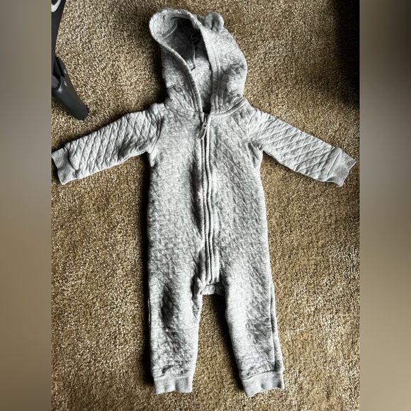 Infant baby toddler Carter’s 12M long sleeve pants zip up one piece jumpsuit - Picture 2 of 5